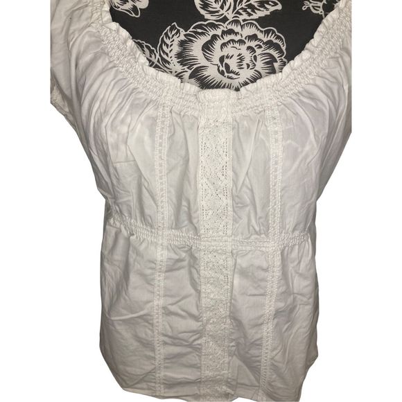 Y2K Vintage Old Navy Ruffle Blouse Cottagecore Cottage Fairy Everyday - Picture 2 of 9